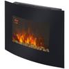 Camino elettrico da parete con riscaldamento, effetto fiamma LED, 7 colori di fiamma, 900/1800 W, timer, termostato regolabile, telecomando, nero, 65 cm