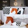 Nordic Luxury PU Leather Pillowcase High Quality Horse Head Living Room Sofa Pillow Model Room Cushion Car Waist Pillowcase