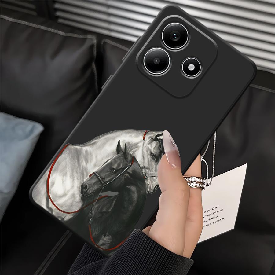

Белый Черный Конь Чехол для Телефона для Xiaomi Redmi Note 14 13 Pro Plus 12S A1 A2 A3 9 8 7 A4 A5 11S 14C 10 12 11 Pro 12C 13C Redmi Note 12 4G