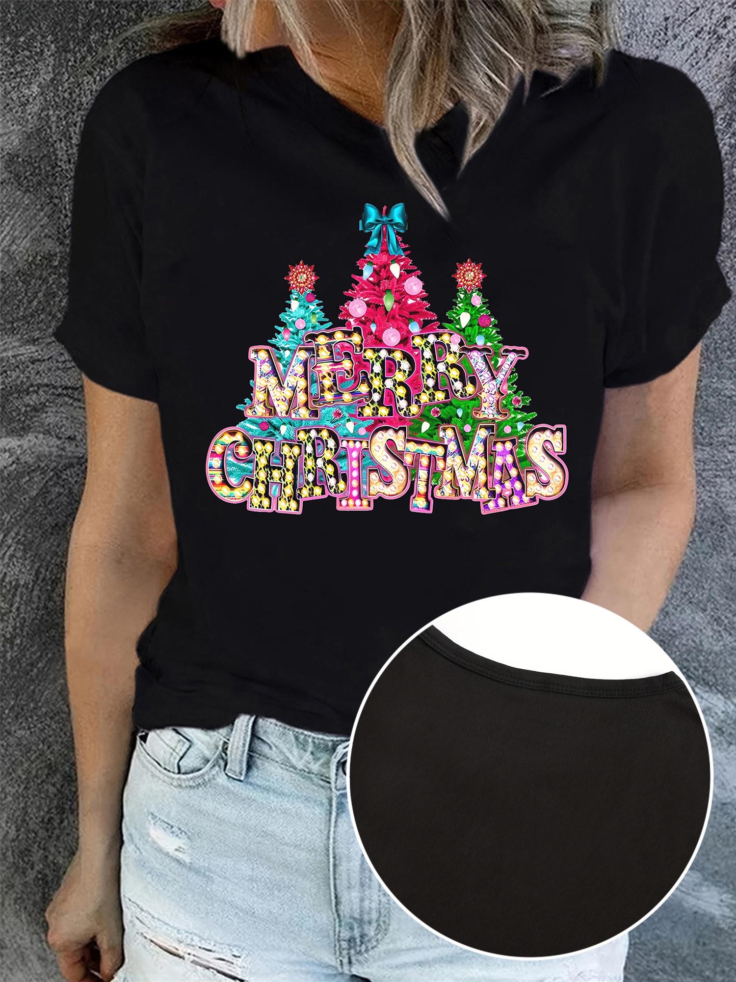 Christmas Tree Graphic Merry Christmas Graphic T-shirt XXXL