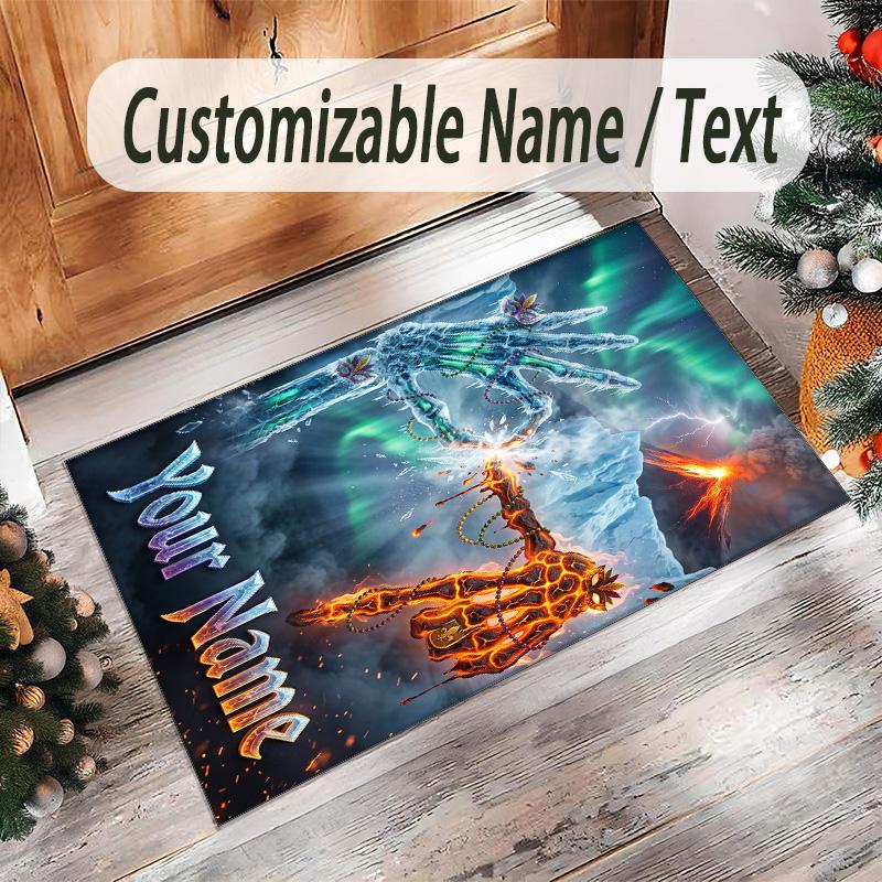 Other Similar Designs Theme Crystal Velvet Rug Personalized Custom Name Text Soft Floor Mat Home Decor