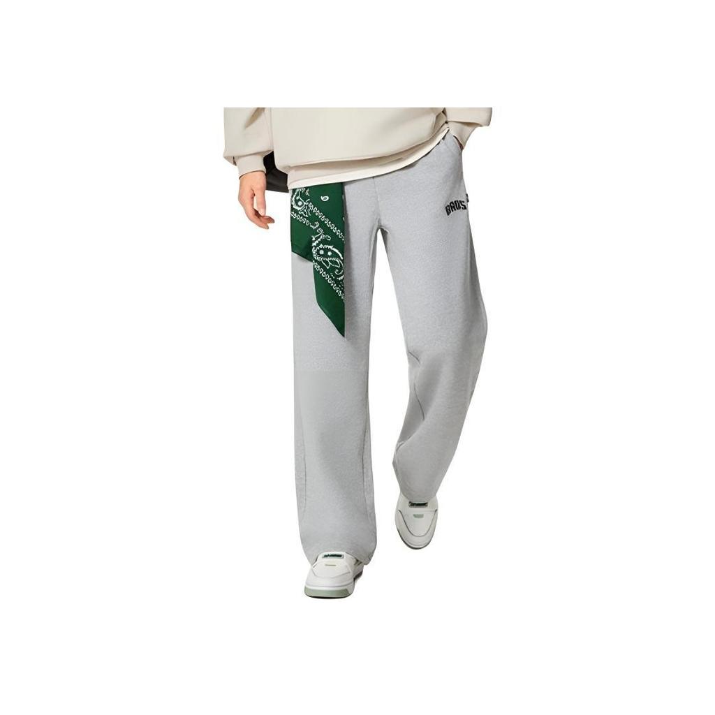 Li Ning Basketball Series Anti-Five Series Comfortable Straight Leg Fleece Warm Loose Simple Letter Fashion Mid-Rise Casual Pants Men Pants AKLVF93-2