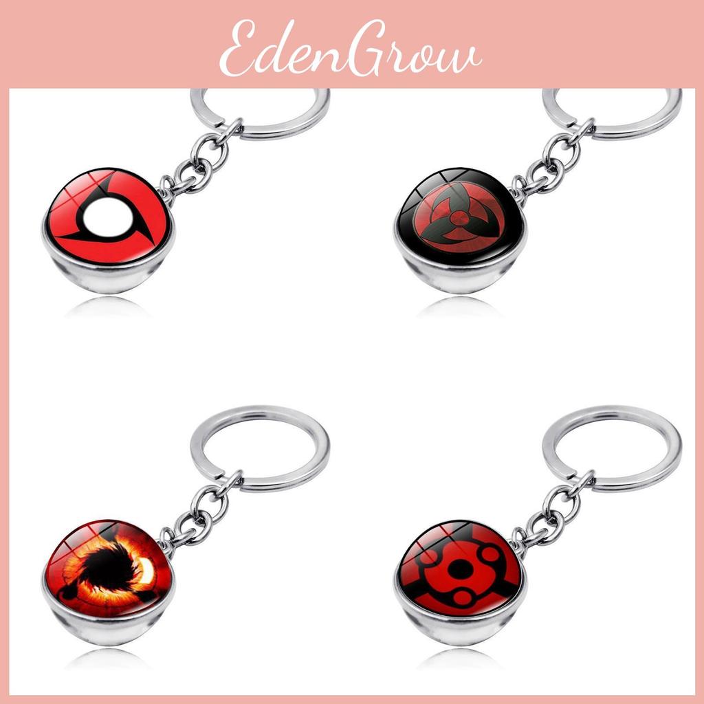 Naruto Sharingan Keychain With Glass Sphere Pendant For Anime Fans
