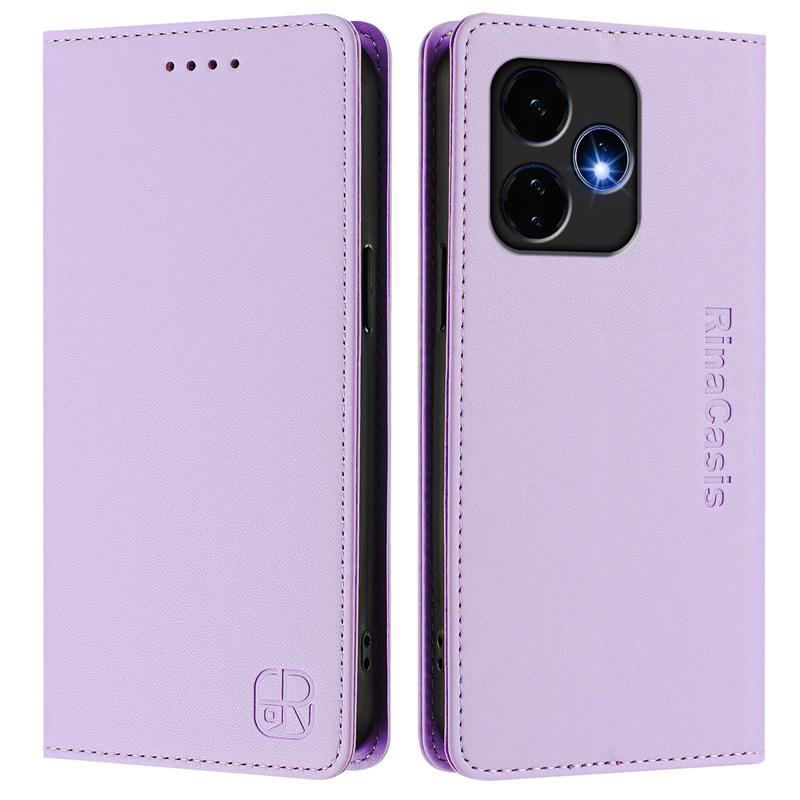 

Роскошный кожаный чехол для T-Mobile Revvl 6 Pro 5G/Revvl 6/Revvl 7/Revvl 7 Pro RFID-блокировка слота для карт Магнитная подставка для притяжения Ударопрочный откидной чехол T-Mobile Revvl 6X Pro 5G светло-фиолетовый