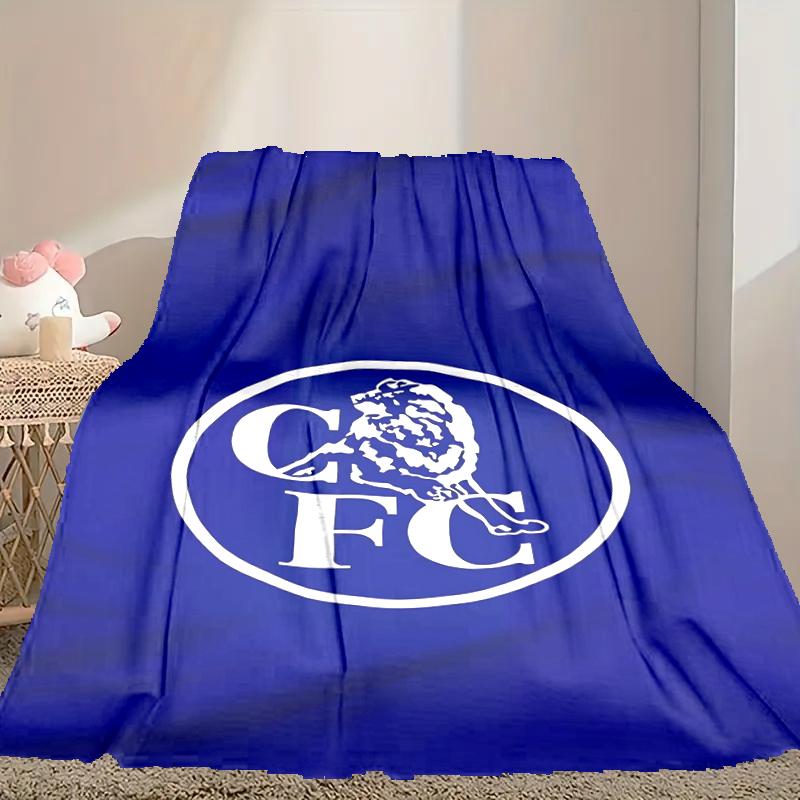 [1pc Chelsea FC Blanket] All-Season Blanket - Cozy Blanket for Sofa Couch Home Decoration, Digital Printed Nap Blanket