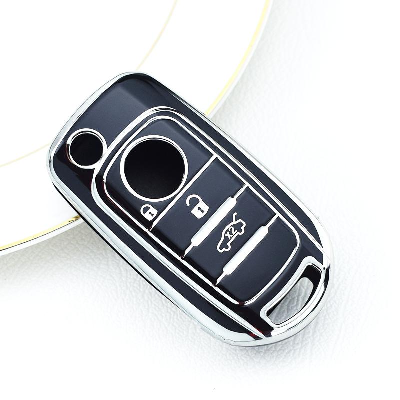 

Чехол из ТПУ для ключа-брелока, защитный чехол для ключа-выкидухи автомобиля для Fiat Cronos Egea 500X Toro Egea Toro Nuovo Grazie Tipo для Dodge Neon silver edge чёрный