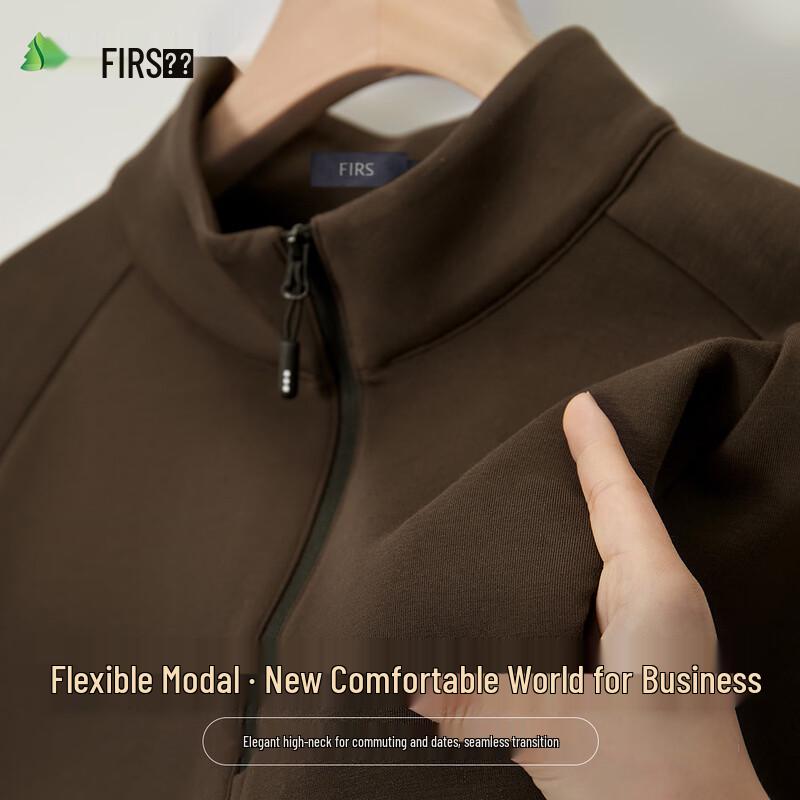 Men s Long Sleeve Modal Polo Shirt with Zipper 2XL