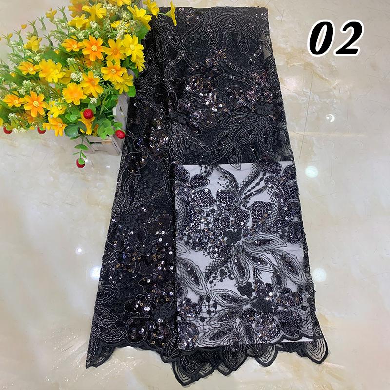 1 Yard Luxury Bead Sequins Lace Fabric For Diy Sewing Wedding Party Bridal Evening Dress DIY Sew French Tulle Fabric Material