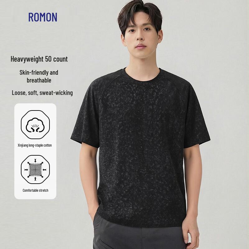 Romon Men s Heavyweight 50-Count Cotton Short Sleeve T-Shirt XL