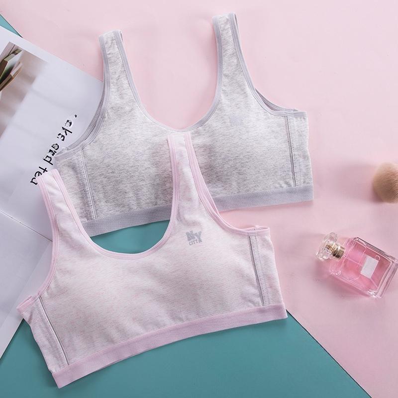 Color Cotton Pure Cotton Developmental Training Vest for 10 Years Old Primary School Girls Soft Daily Inner Undergarment for Puberty Kids