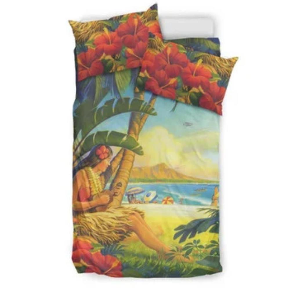 Duvet Cover Set Humuhumunukunukuapua Hawaiian Bedding Set Pillowcase