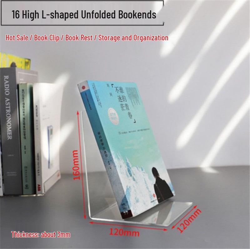Acrylic Book Display Stand - Transparent Desktop Document Holder and Shelf