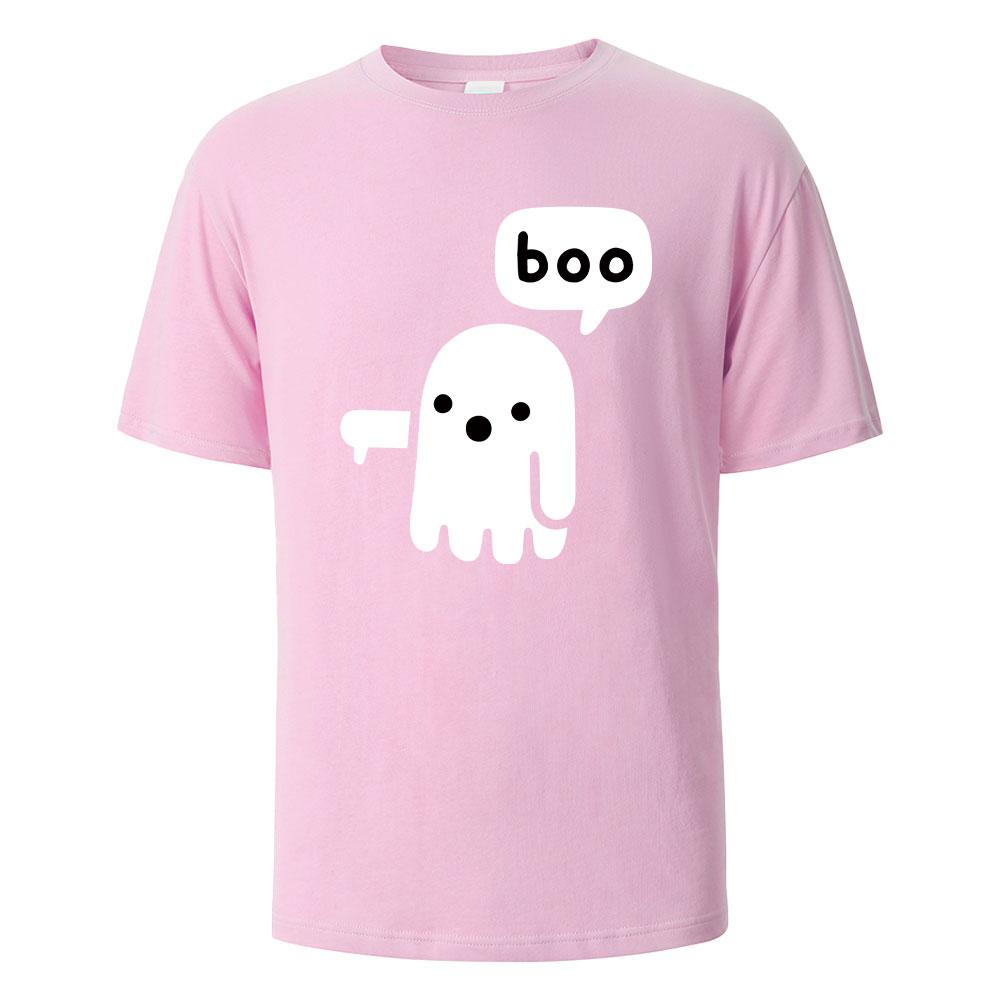 

BOO Funny Street Printing T-shirt For Men Wowen 100%Cotton Summer Breathable Short-Sleeved Basic Tops O-neck Oversize Tees 4XL