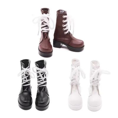 Girls Gift Retro Brown Doll Boots Casual Wearing Trendy Cute 60cm Doll Shoes Handmade Leather Shoes Doll Long Boots DIY