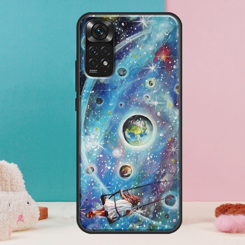 Moon Stars Space Case For Xiaomi Redmi Note 14 12 11 9 10 13 Pro 9S 10S 11S 12S Redmi 13C 10C 12C 14C Cover