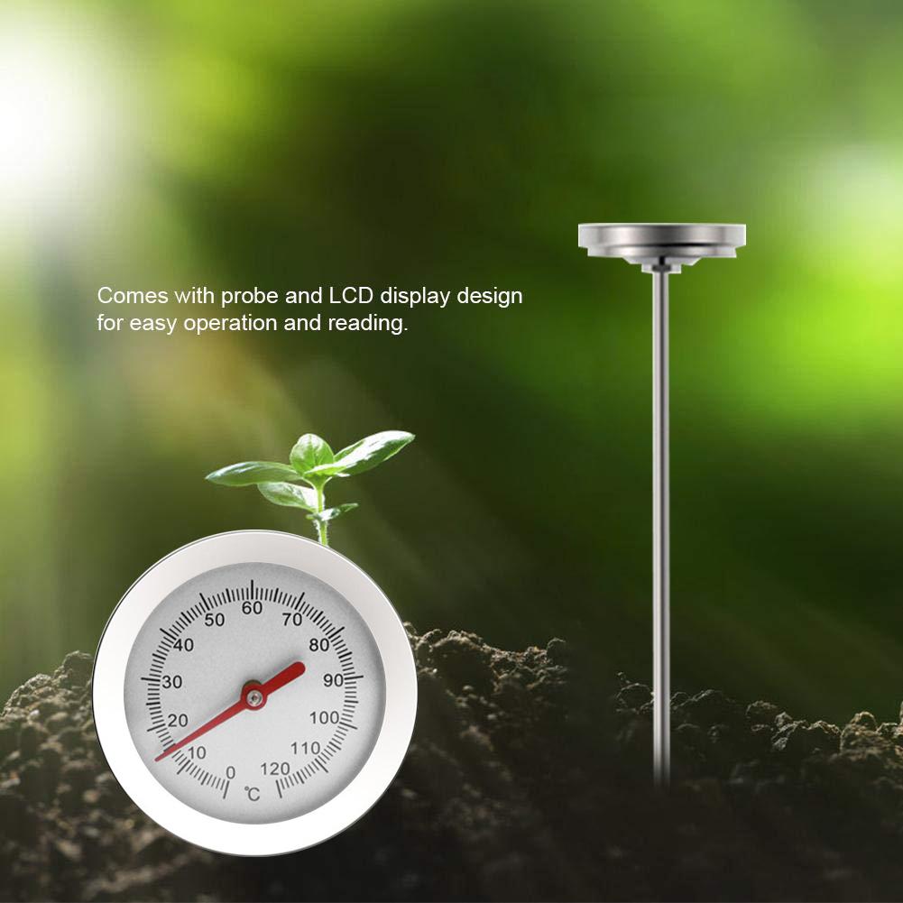 50cm Compost Soil Tester Meter Measuring Probe Premium Stainless Steel Compost Soil Thermometer Garden Backyard 0-120 Celsius