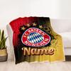 Bayern Munich Soccer Poster Customize Your Name Blanket Cozy Personalized Blanket Comfortable Perfect for Office Chair Bedding Nap Livingroom