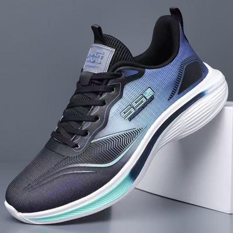 Men's Ultra-Light Breathable Running Shoes - Ice Silk Mesh, Shock Absorbing EVA, Lace-Up Summer Sports Sneakers