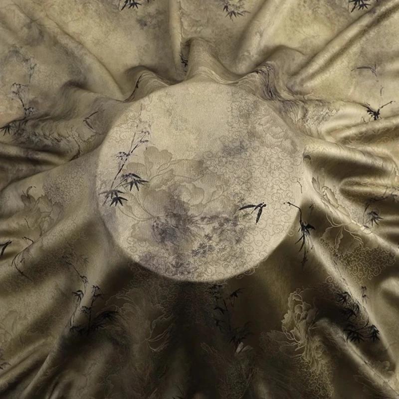 Chinese-style Imitation Silk Cloud Gauze High-end Fabric Soft Cotton Silk Printed Fabric DIY Cheongsam Dress Hanfu Clothing