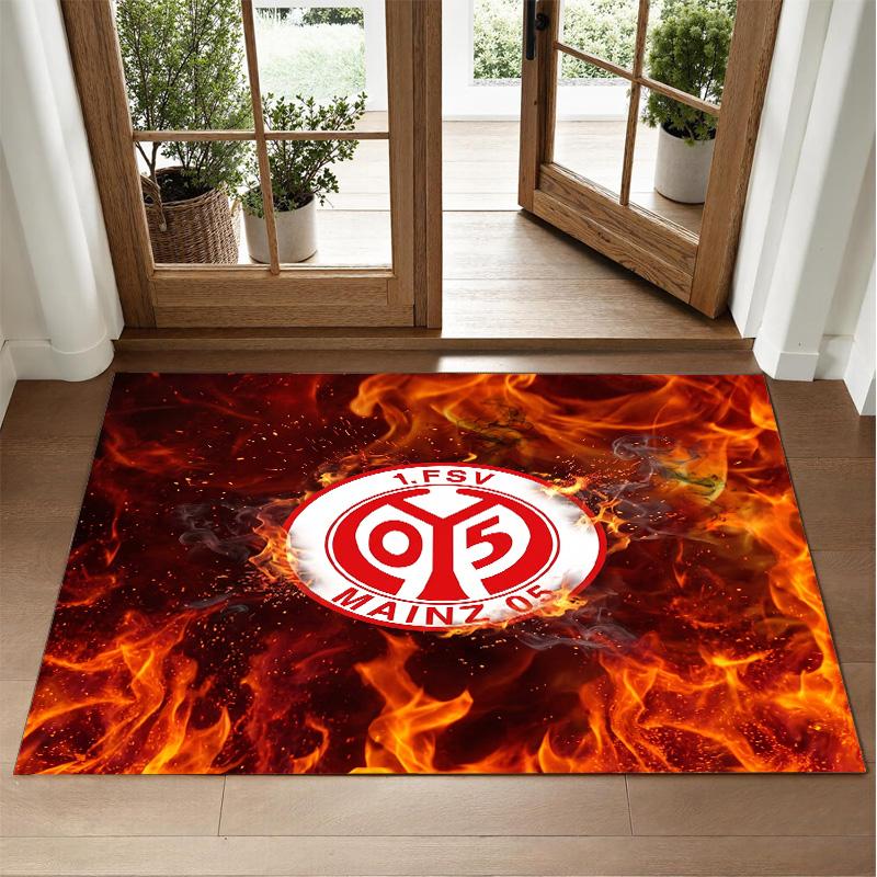 Mainz FC Design Crystal Velvet Rug Soft Decorative Mat for Bedroom Entrance