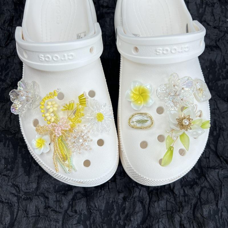 Rural Style, Hand Woven, Wheat Ear Flower Shoe Flower, Hole Shoe Buckle, Flower Shoe Upper Decoration, Detachable, DIY Shoe Buckle