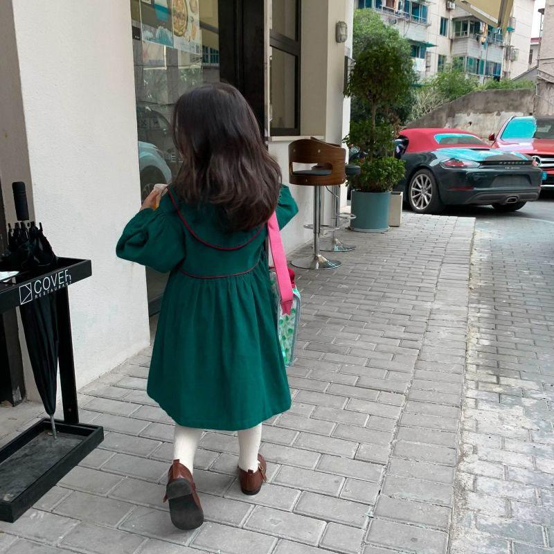 Mädchen Cord Prinzessinnenkleid - Modischer Frühherbst-Stil