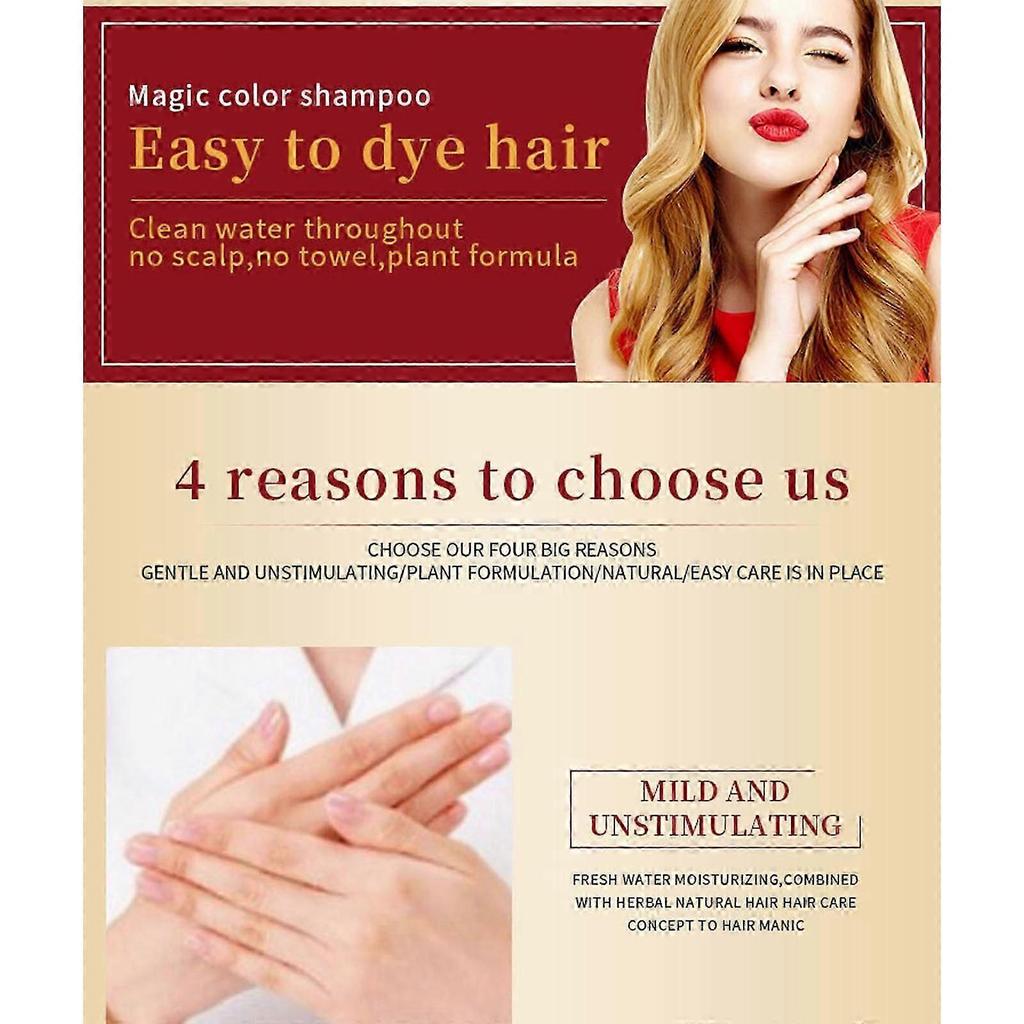 Kokosový černý šampon na barvení vlasů pro šedivé vlasy Okamžitý šampon na barvu vlasů Přírodní pro ženy muže Bordó