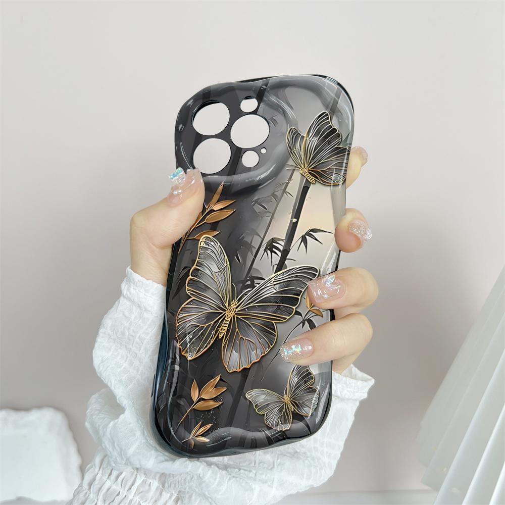 Cartoon Pattern Cream Texture Casing Wavy Edge Soft Silicone Cover Phone Case for IPhone Samsung Huawei Honor Xiaomi Redmi Infinix Tecno