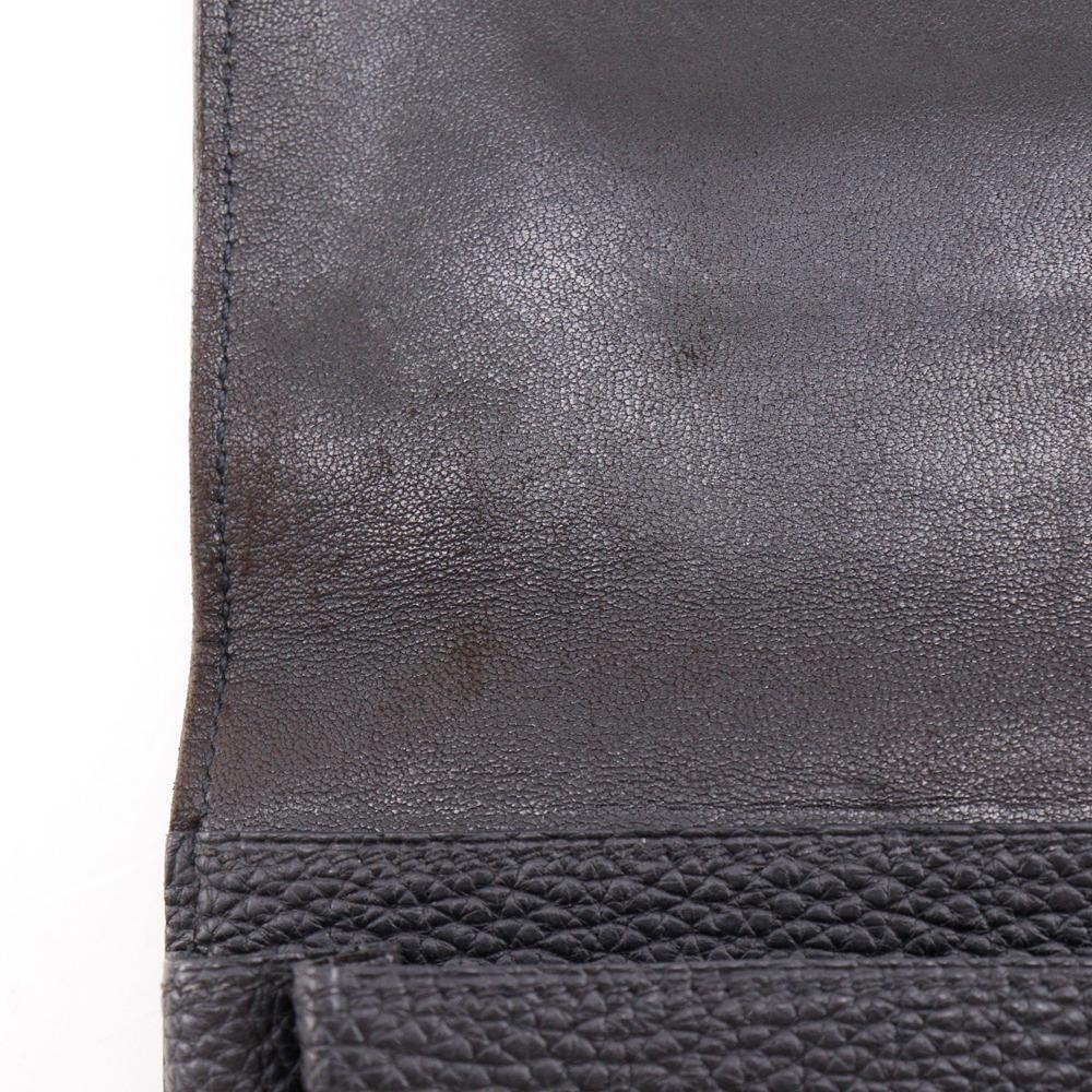 HERMES Dogon GM Purse Black / Gold Hardware Taurillon Clemence unisex Used