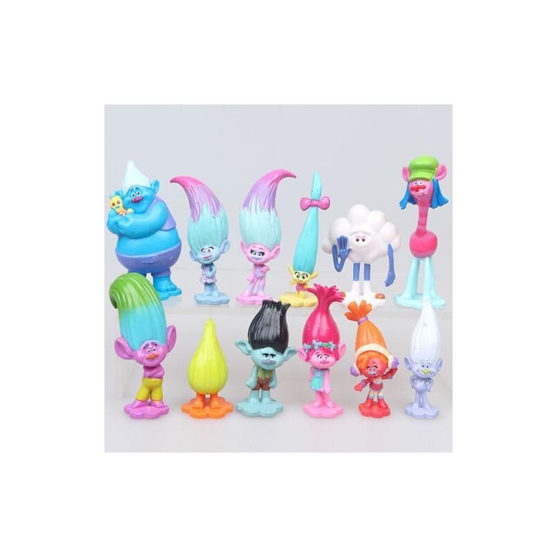 Trolls Movie Poppy Branch Action Figures Cake Toppers Doll Toy Gifts 12 Pcsset