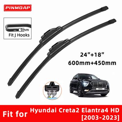 Car Wipers Double Rubber for Hyundai Creta 2 Elantra 4 HD 2003-2023 Front Brushes Cutter Automobiles Parts Accessories Windscreen Wipers Wear Parts