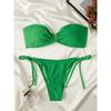 European and American Solid Color Bubble Cloth Solid Color Bikini Sexy Swimsuit