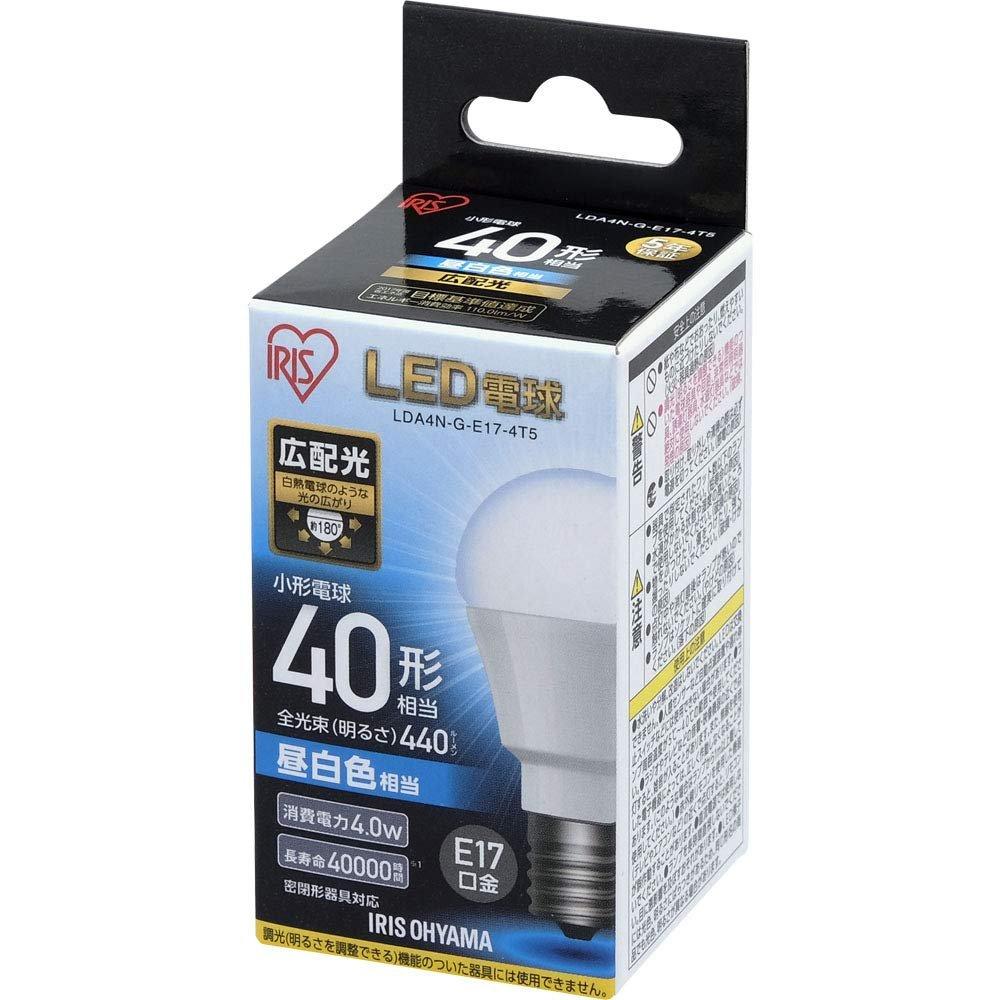 IRIS OHYAMA LED Bulb E17 Base 40W Equivalent Neutral White 440lm Wide Distribution Energy Saving Light Bulb LDA4N-G-E17-4T5