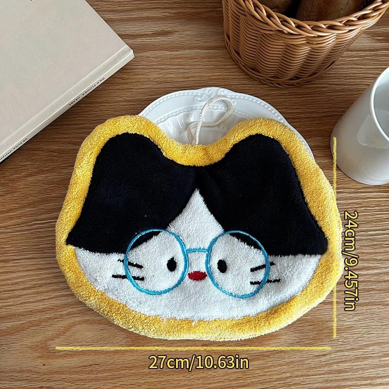 Cartoon Elephant Animal Hand Towels for Kitchen Hanging Cloth Rag Kids Hand Towels Absorbent Bathroom Coral Velvet Handkerchief