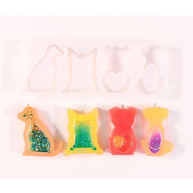 Earring Pendants Silicone Mold DIYs Animal Dog Shaped Keychain Molds Epoxy Resin
