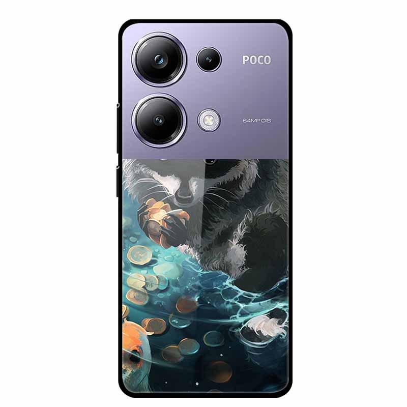 Colorful Aesthetic Tempered Glass Phone Case for Redmi 12 5G & POCO M6 PRO