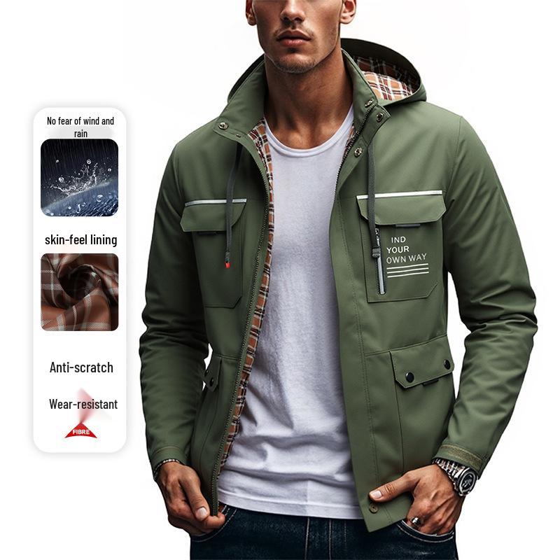 Men's Fashionable Trendy Hooded Loose Casual Outdoor Jacket