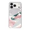 Batch Art Pink Green Snow Mountain Illustration Apple 14promax Transparent Mobile Phone Case Four Corners Anti-drop Protective Case