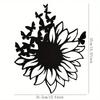 Outdoor Metal Wall Art Decor, Sunflower Butterfly Garden Sculpture for Home, Farmhouse, Patio, Rustproof