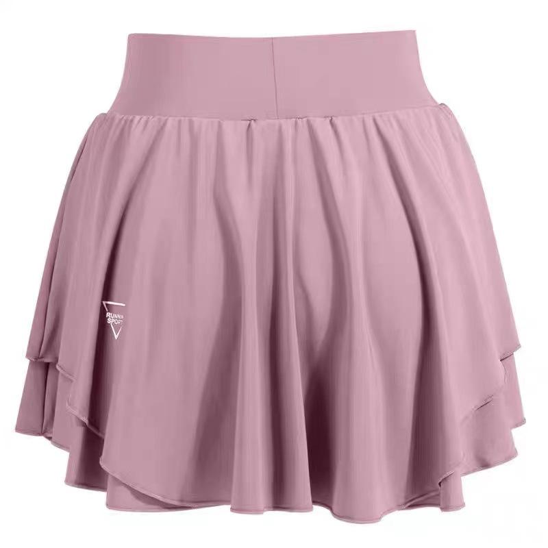 Damen Schnelltrocknender Tennisrock mit Hohem Bund - Anti-Expositions-Schutz, Ideal zum Laufen, für Fitness und Yoga.