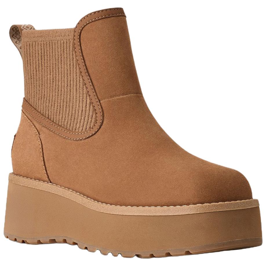 UGG Cityfunc Štípenková hovězí kůže Všestranné Pohodlné Chelsea boty 5,1cm Dámské boty Hnědé 1173258-CHE