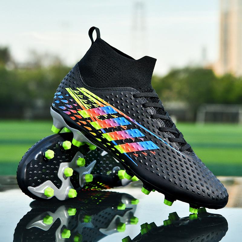 High-top football shoes artificial turf AG long nails tf broken nails shoes men and women children and adolescents students training shoes