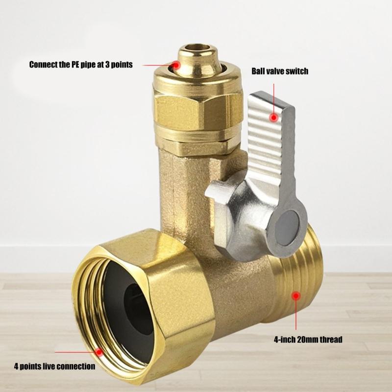 Brass Triple Port Water Valves with Seamless Connection 3/4inch Thread for Precise Flows Adjustment In Plumbing Systems