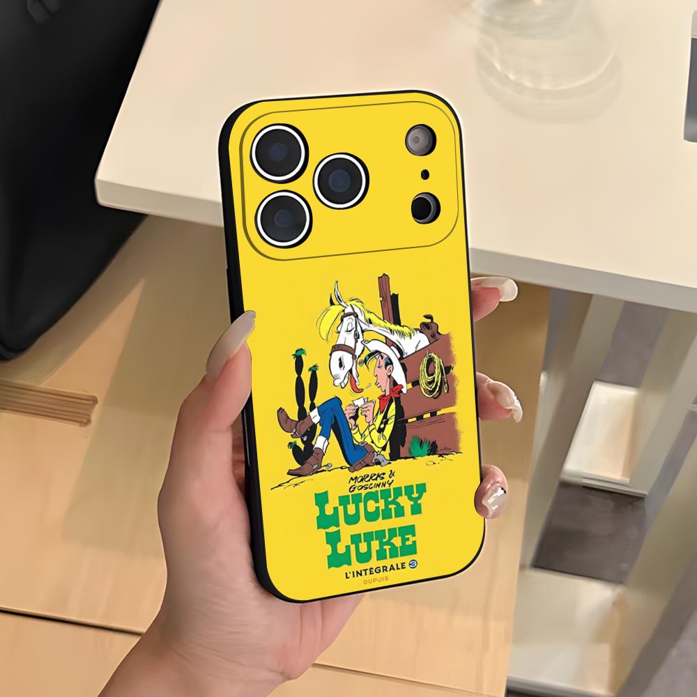 

LUCKY LUKE CARTOON Phone Case For IPhone 17 Air 16 E Pro Max 15 14 13 Mini 12 Pro 11 Max Plus Black Soft Shell iPhone17