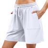 Damen Baumwoll-Sportshorts Lässige Lockere Passform Sportshorts Taille Freizeithose