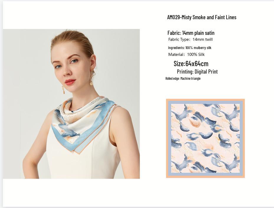 Luxury Mulberry Silk 70cm Square Scarf - Perfect Custom Gift for Mother's Day or Teacher's Day
