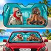 Sea Animals Driving Sun Visor Aluminum Foil Windshield Sunshade with Reflective UV Protection Heat Insulation Foldable Design