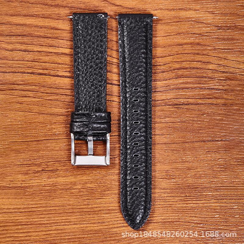 Watch With Genuine Leather 6-Color Lychee Pattern High Core Soft And Wear-Resistant Cowhide Strap 20Mm 22Mm Pin Buckle