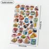 Kids 3D Cartoon Stickers Crystal Embossed Stickers  Journal Decorative Stickers For Phone & Laptop Decor Creative Exchange Gift