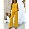 Bohemian women's sleeveless suit is suitable for daily wear, vacation sleeveless suit, spot solid color premium